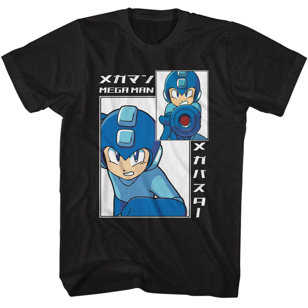 Mega Man Big And Small Rectangle T-shirt Front