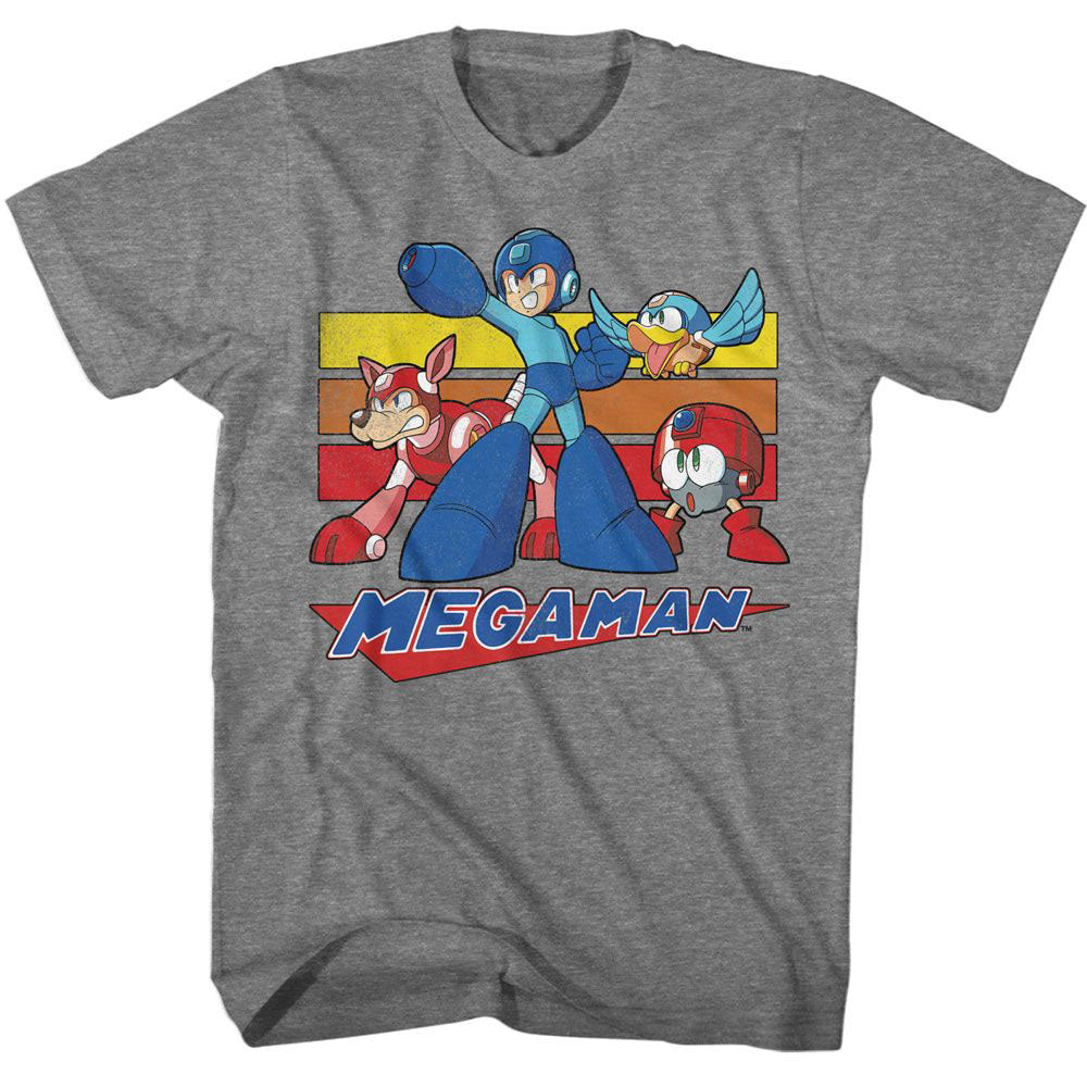 Mega Man Multi Color Rectangles T-shirt Front