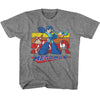 Mega Man Multi Color Rectangles Kids Childrens T-shirt