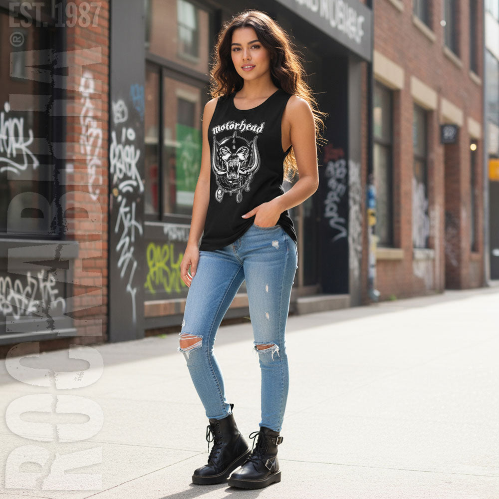 Motorhead Snaggletooth And Logo Womens Tank Alt 2