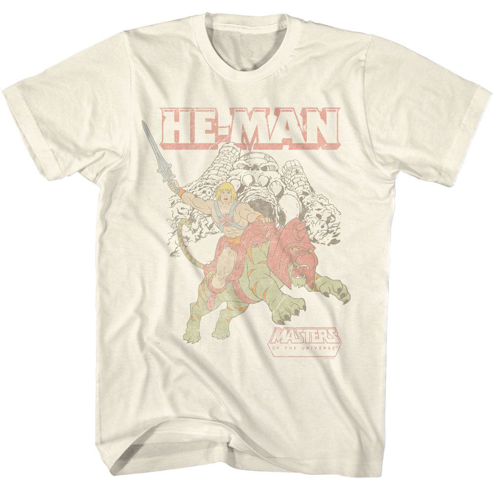Masters Of The Universe Motu He Man And Battle Cat At Castle Grayskull T-shirt Front