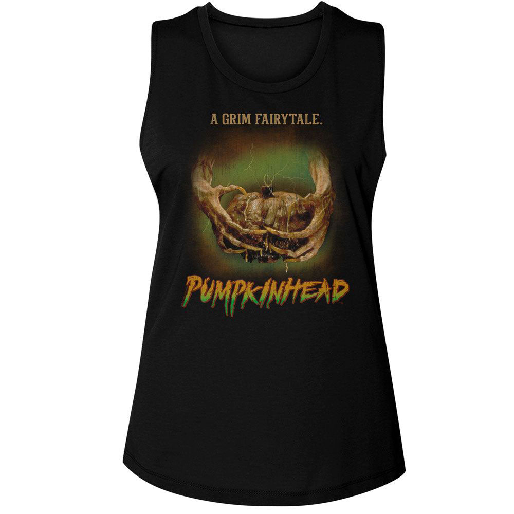 Pumpkinhead Claws Holding A Nasty Pumpkin Womens Tank Front