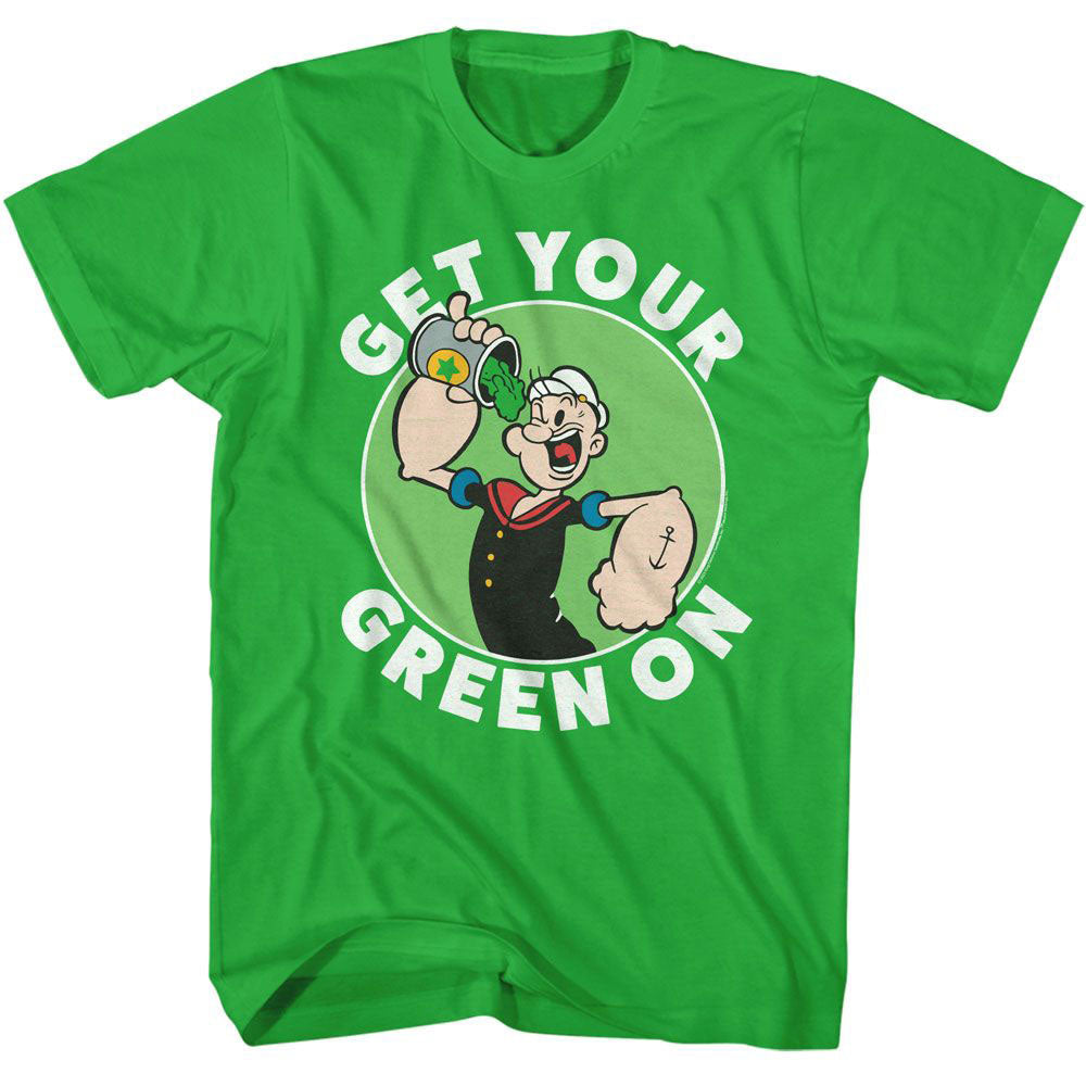 Popeye Get Your Green On T-shirt Front