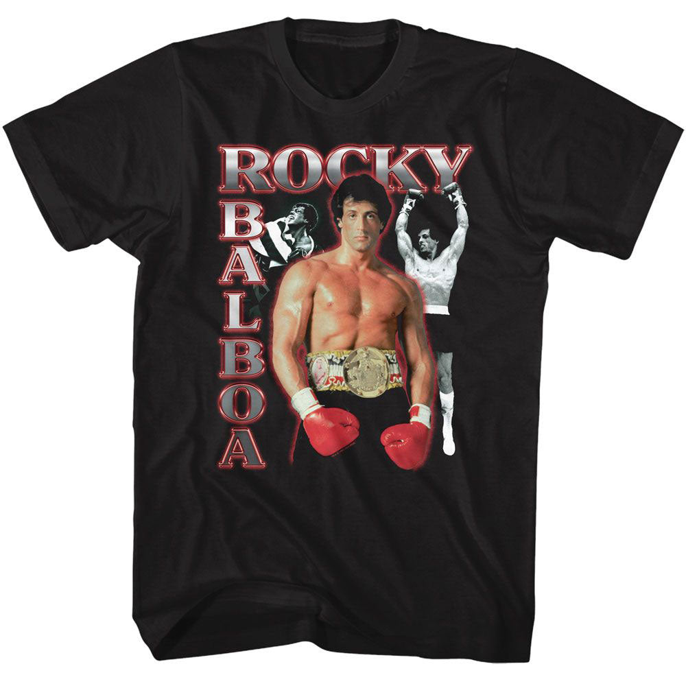 Rocky Three Photos Collage T-shirt Front