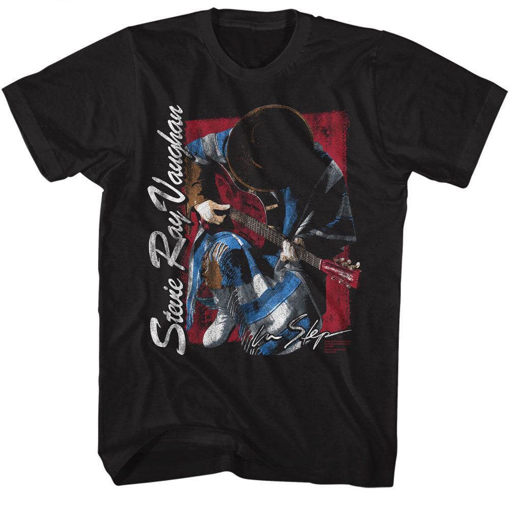 Stevie Ray Vaughan Kneeling T-shirt Front