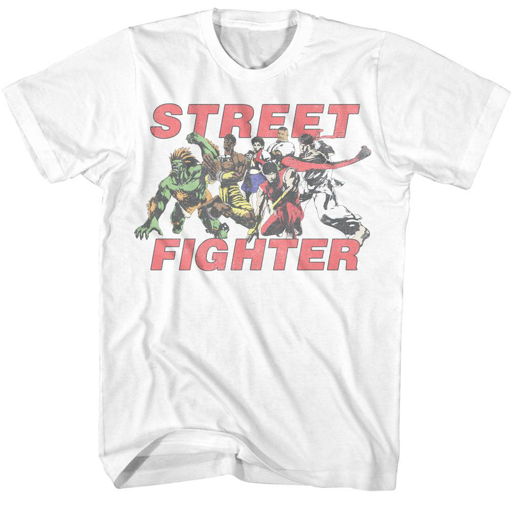 Street Fighter Fight Group Vintage T-shirt Front