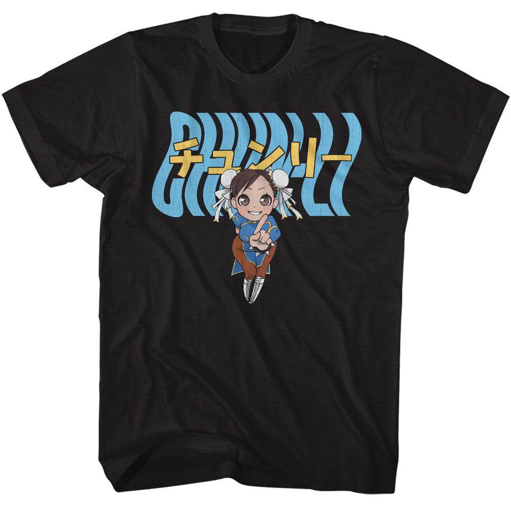 Street Fighter Chun Li Warped Text T-shirt Front