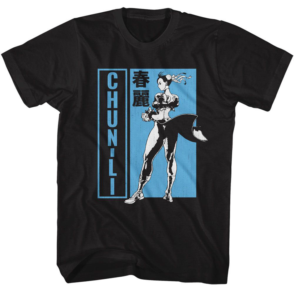Street Fighter Chun Li Bw Character Pose T-shirt Front