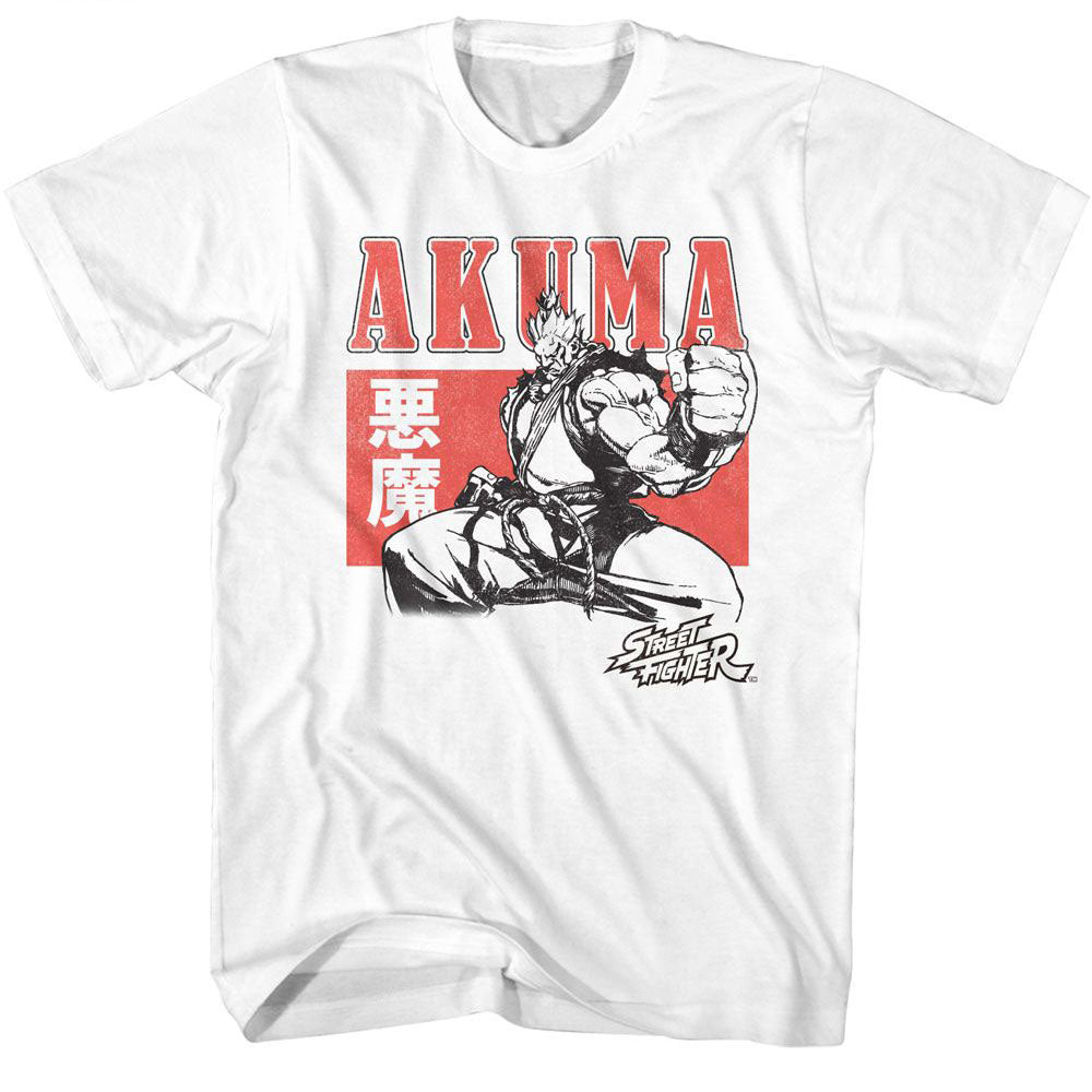 Street Fighter Akuma Character Block T-shirt Front
