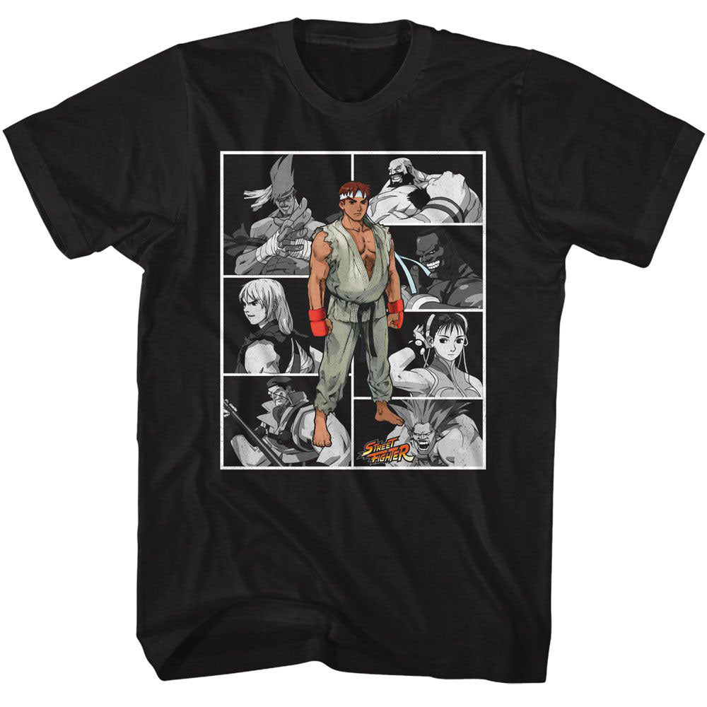 Street Fighter Fighters In Boxes T-shirt Front