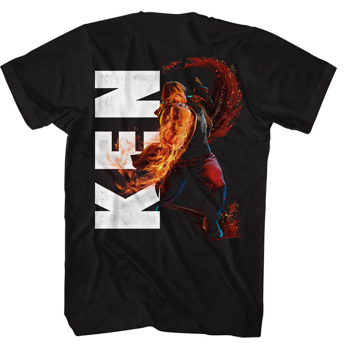 Street Fighter Ken Character T-shirt Back