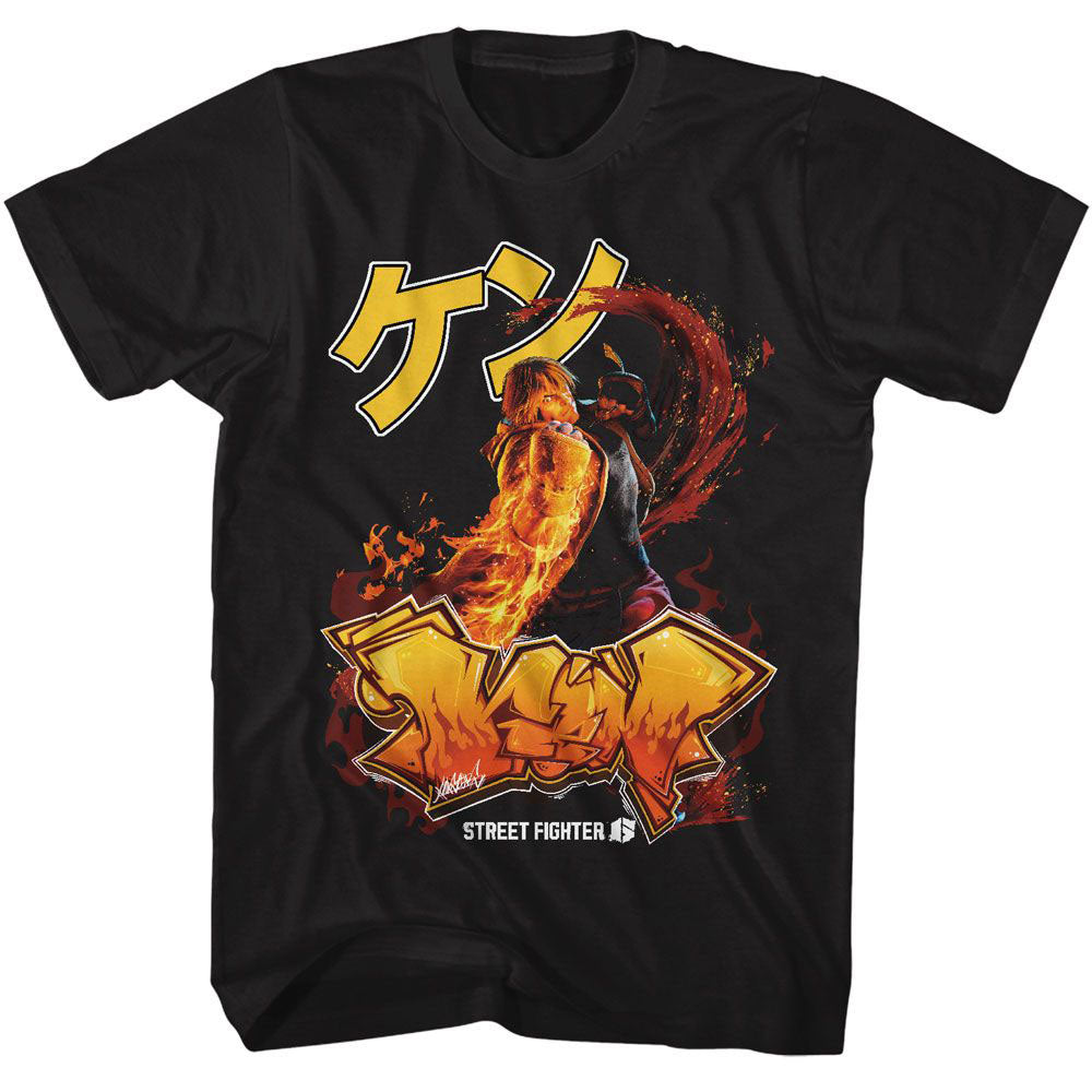 Street Fighter Ken Graffiti T-shirt Front