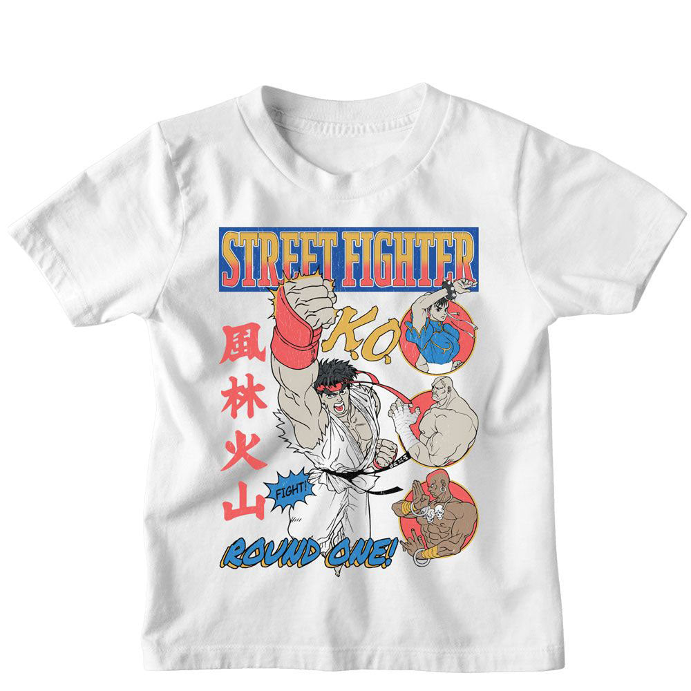 Street Fighter Round One Comic Wo White Kids Childrens T-shirt Front