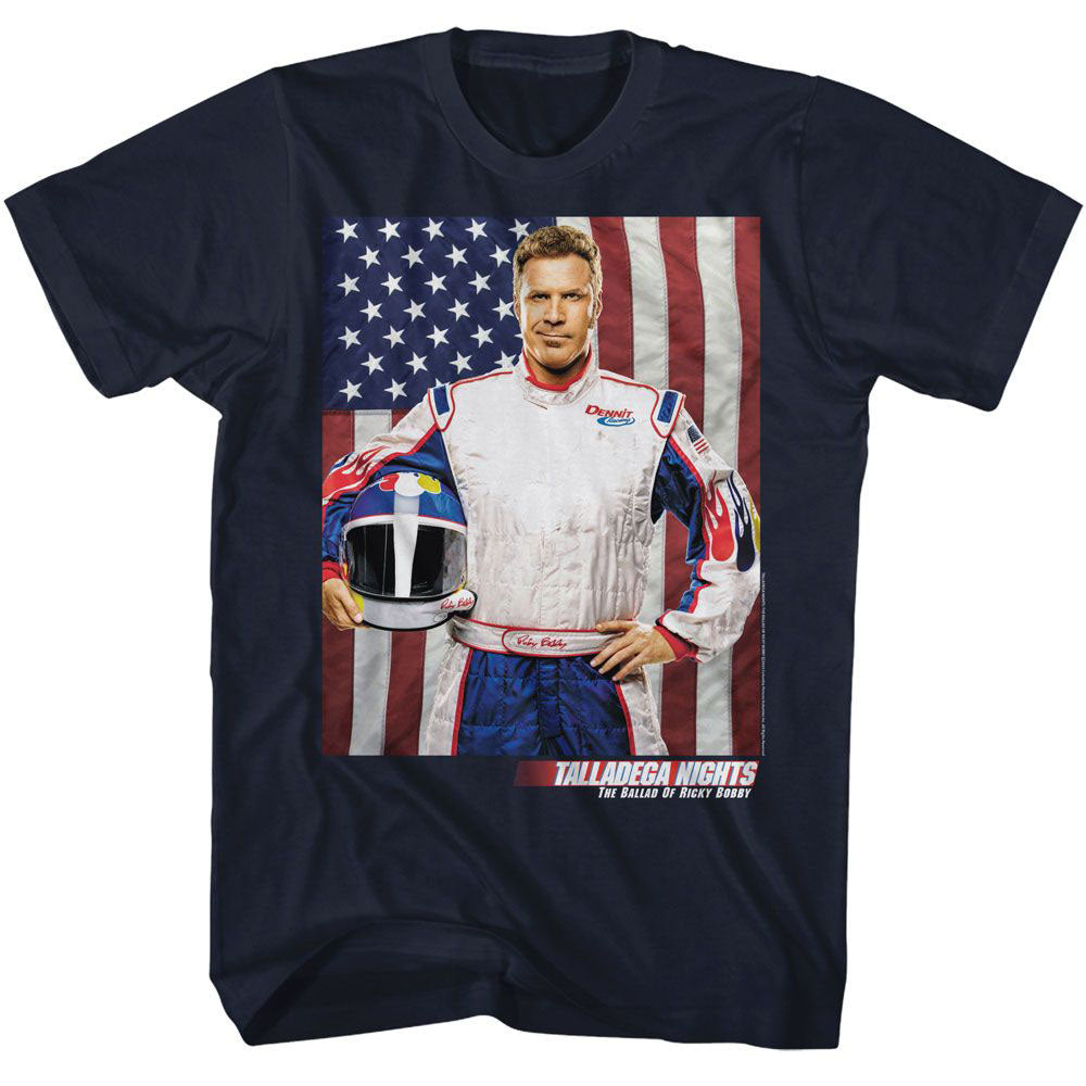 Talladega Nights Rb And Flag T-shirt Front