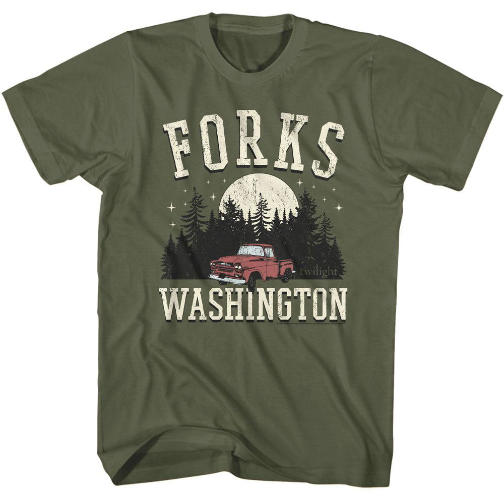 Twilight Forks Truck T-shirt Front