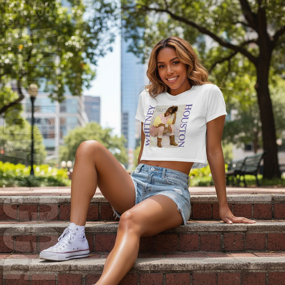Whitney Houston Pastel How Will I Know Crop Top Junior Top Alt 2