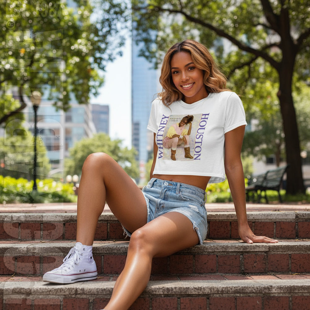 Whitney Houston Pastel How Will I Know Crop Top Junior Top
