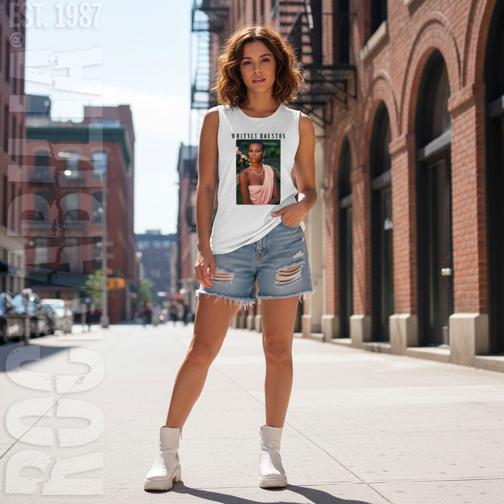Whitney Houston Photo And Logo Womens Tank Alt 2