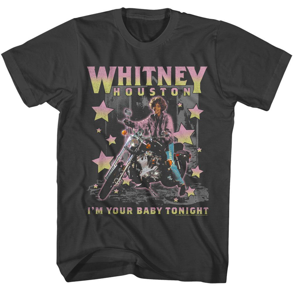 Whitney Houston Motorcycle Stars T-shirt Front