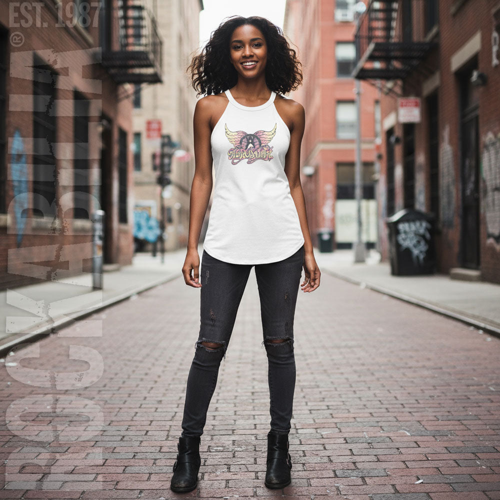 Aerosmith Faded Pinks Womens Tank Alt 2