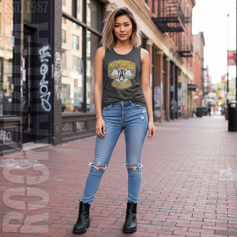 Aerosmith Vtg Logo Boston Womens Tank Alt 2