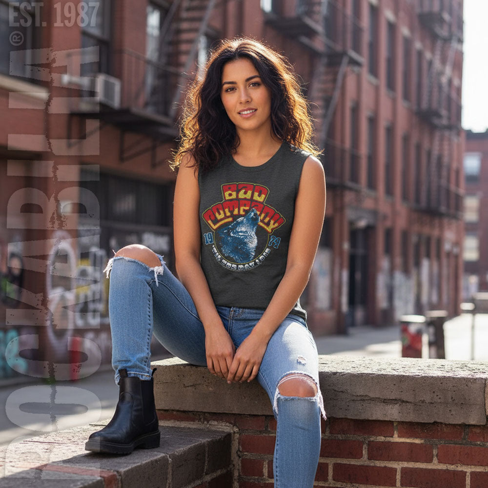 Bad Company Wolf Head 74 Womens Tank Alt 2