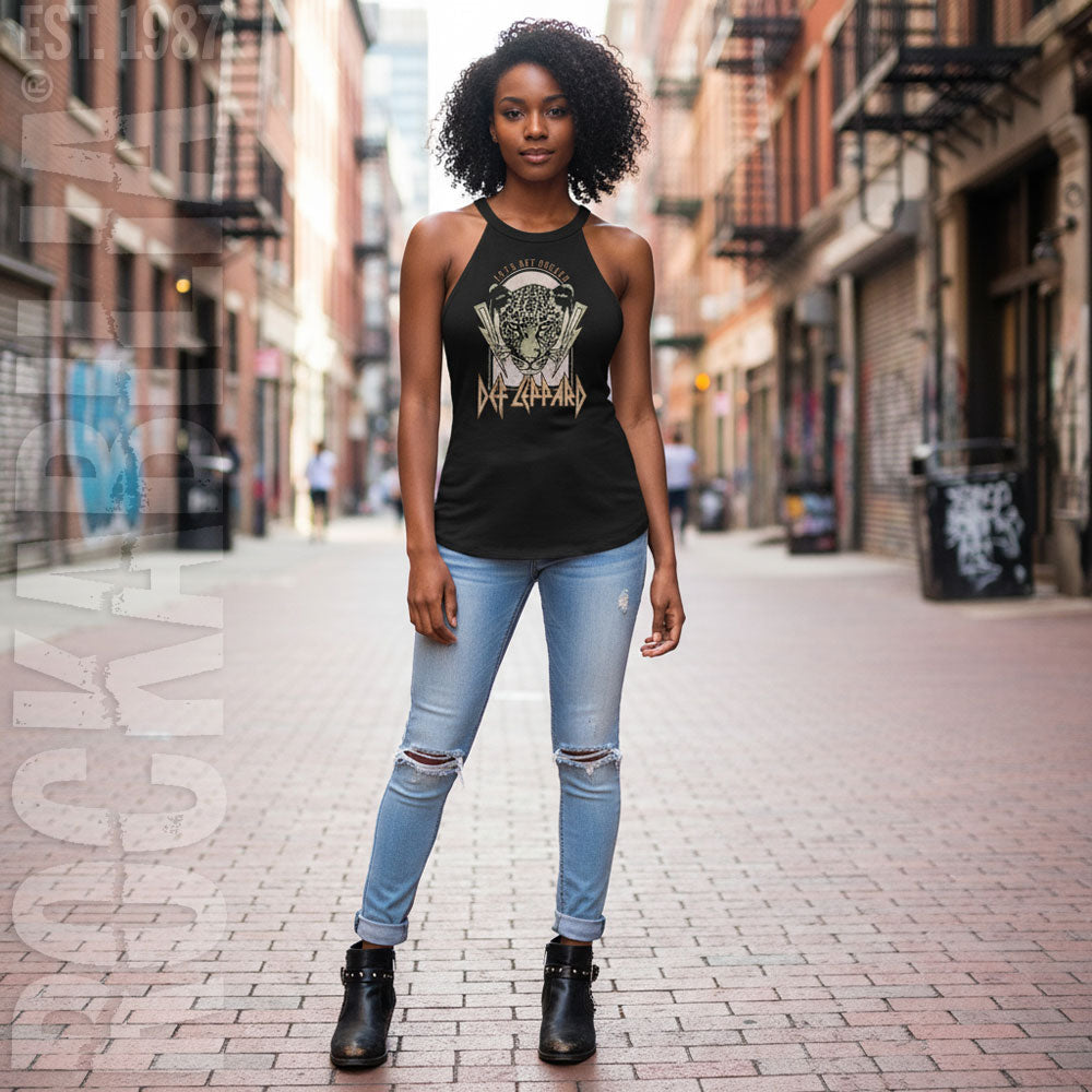 Def Leppard Lightning Bolts Lets Get Rocked Womens Tank