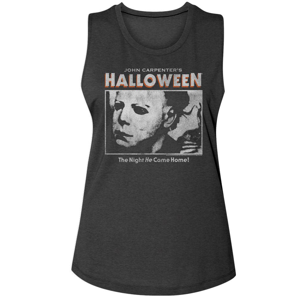 Halloween Logo And Photo Womens Tank Front