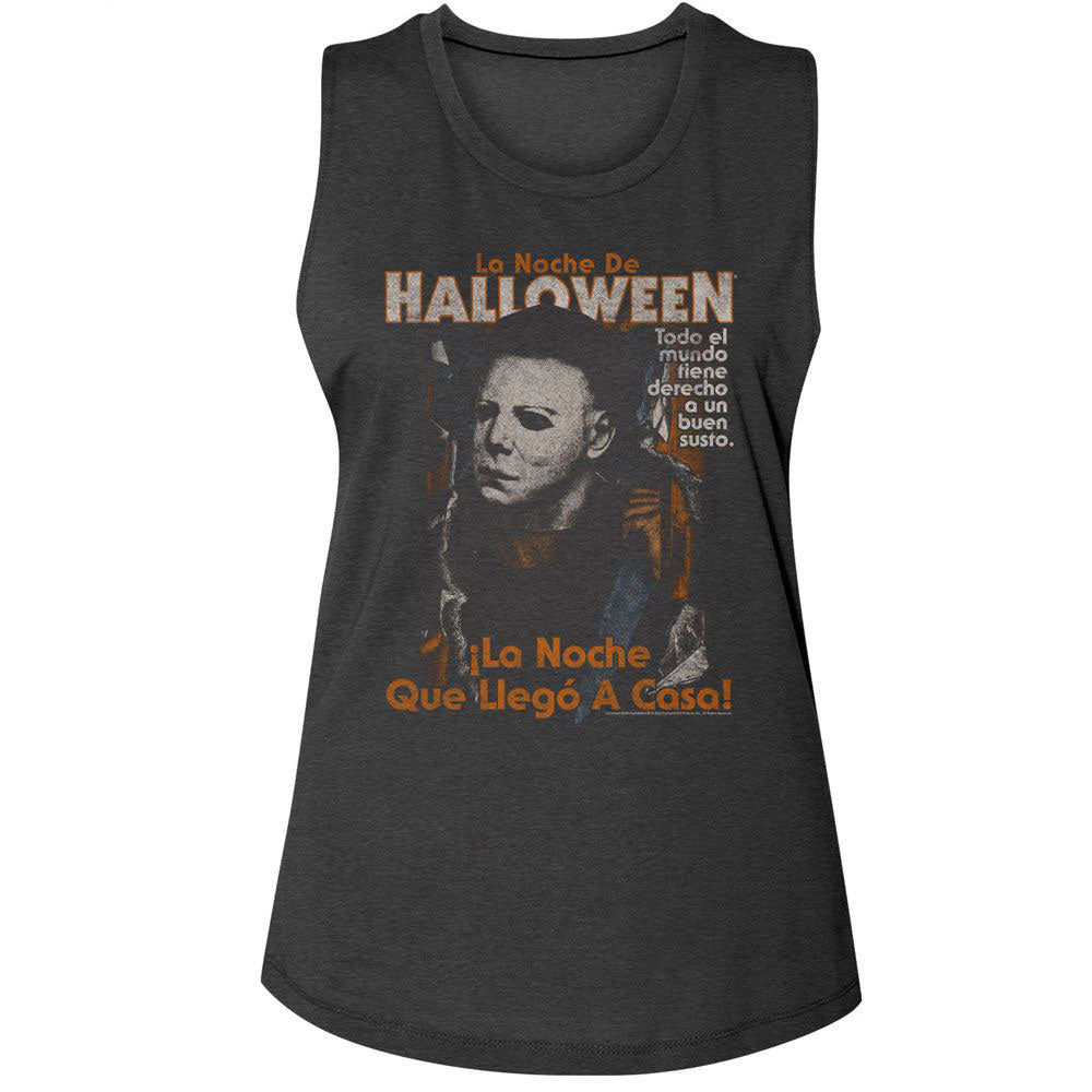 Halloween Spanish Poster Womens Tank Front