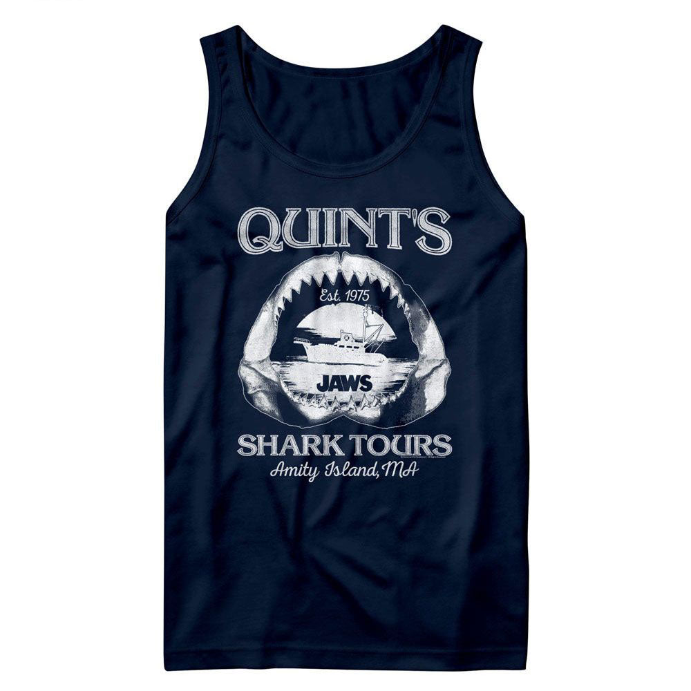Jaws Shark Tours Mens Tank Front