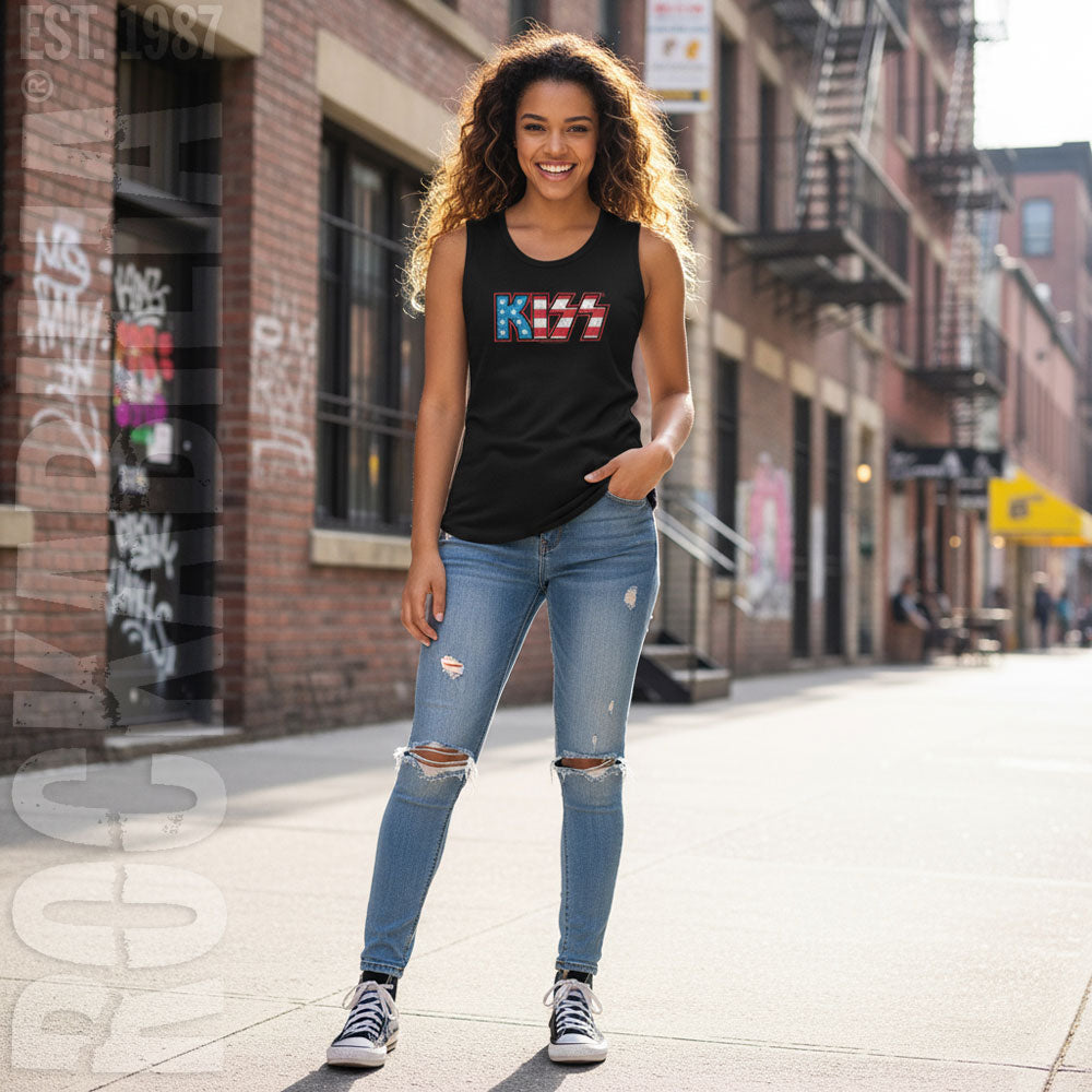 KISS Flag Kiss Womens Tank Alt 2