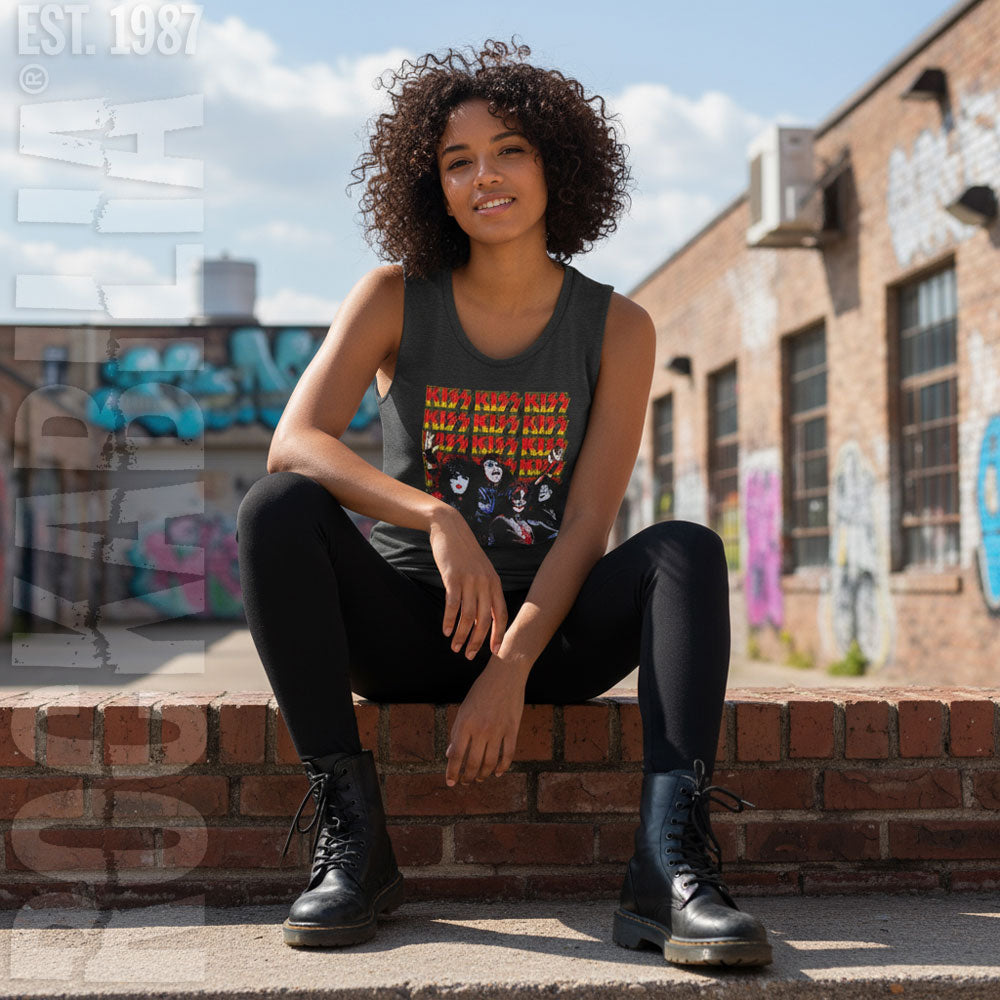 KISS Lots Of Logos Womens Tank Alt 2