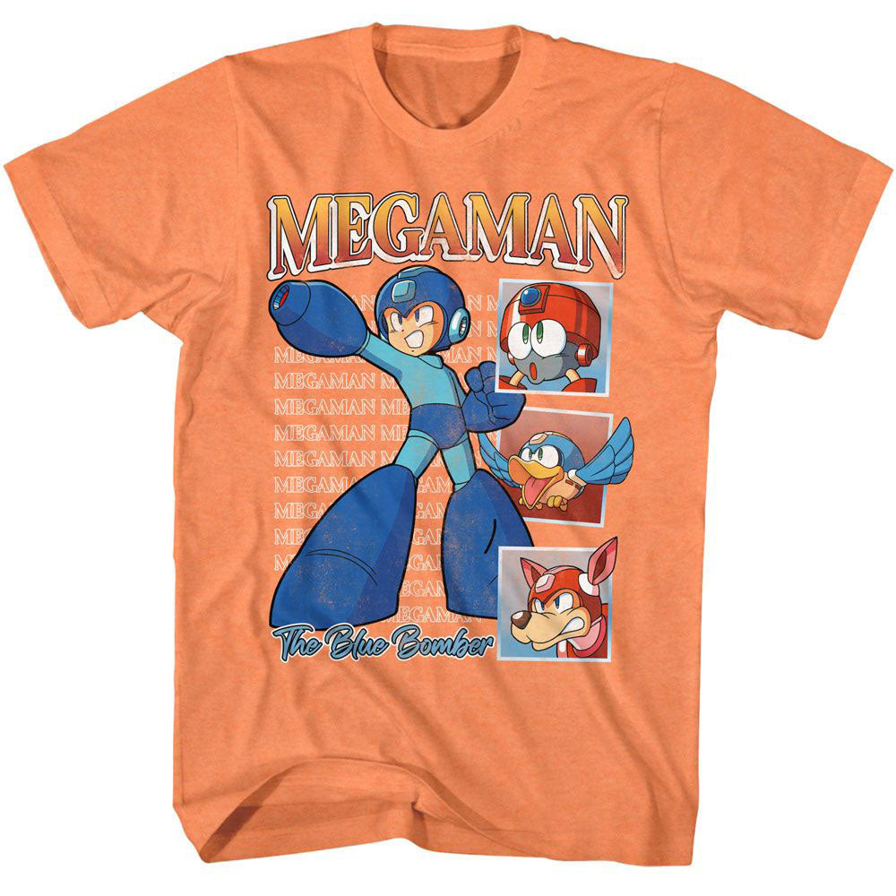 Mega Man Repeat Squares T-shirt Front