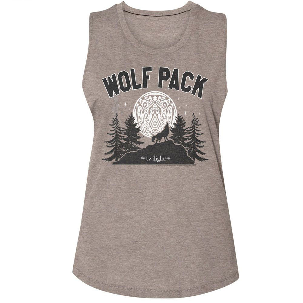 Twilight Wolf Pack Moon Womens Tank Front
