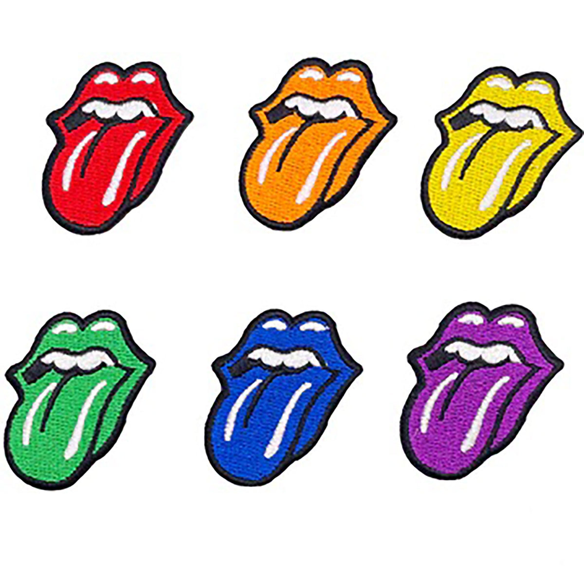 The Rolling Stones Mini Tongues Patch Set Embroidered Patch Front