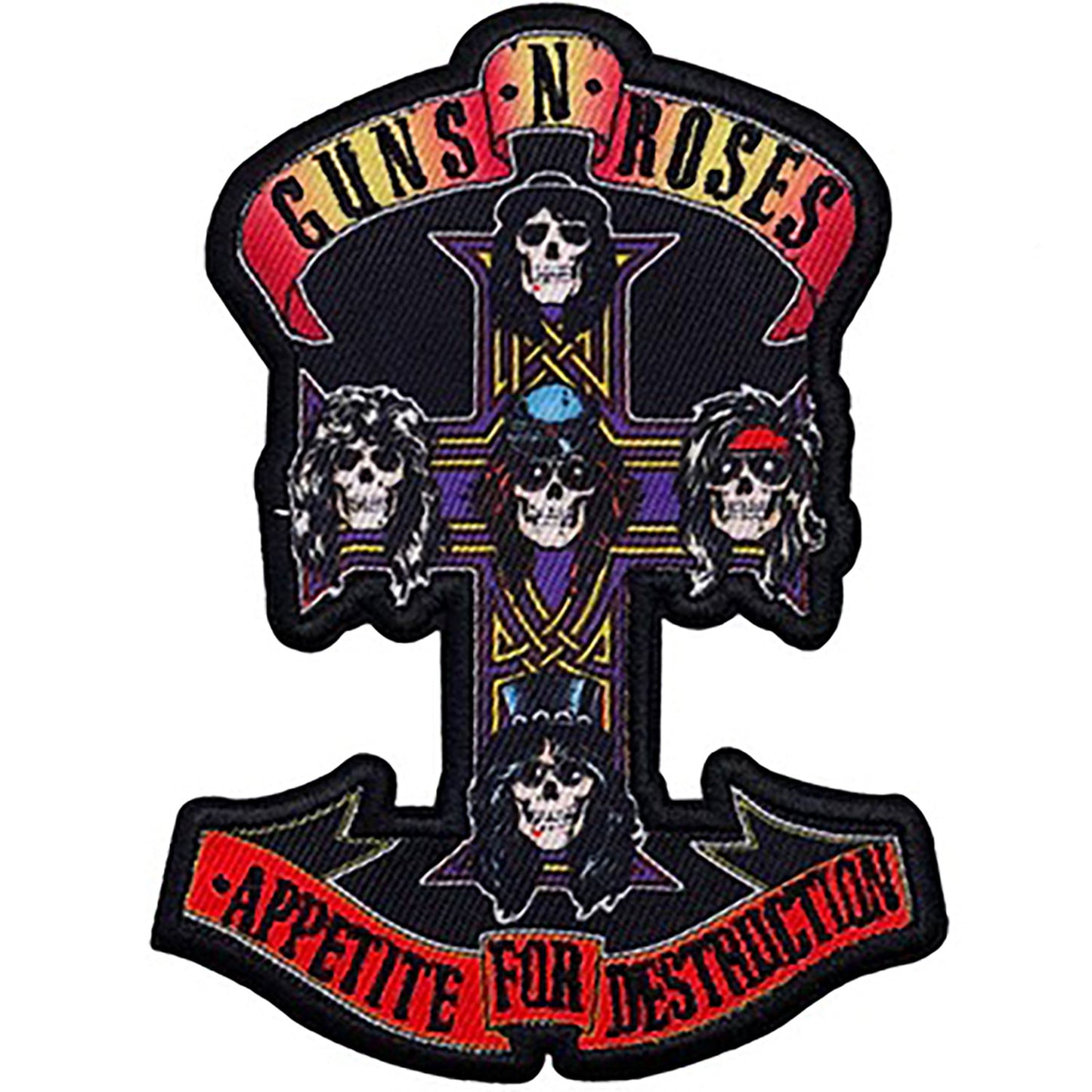 Guns N Roses Cross Embroidered Patch Front