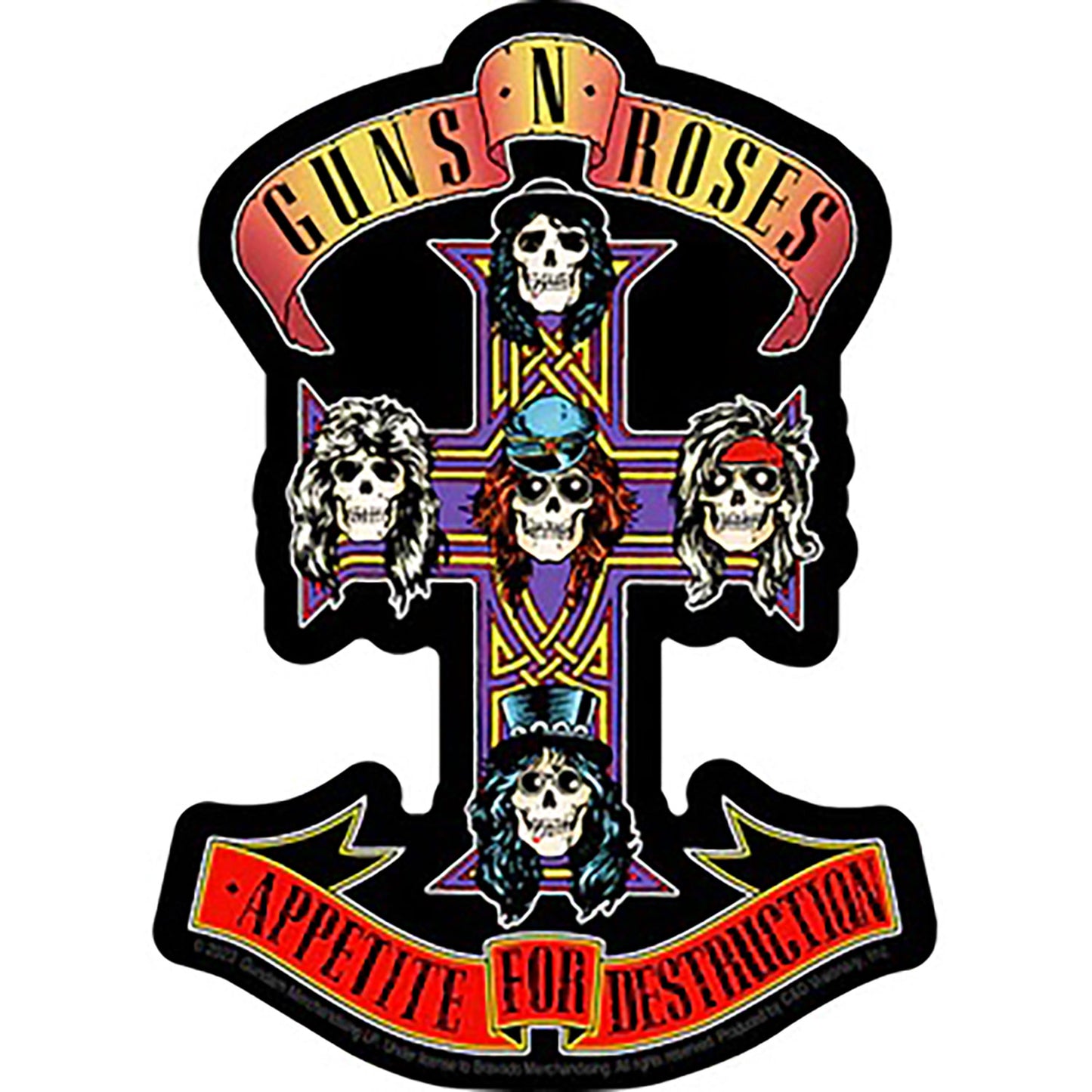 Guns N Roses Cross Sticker Front
