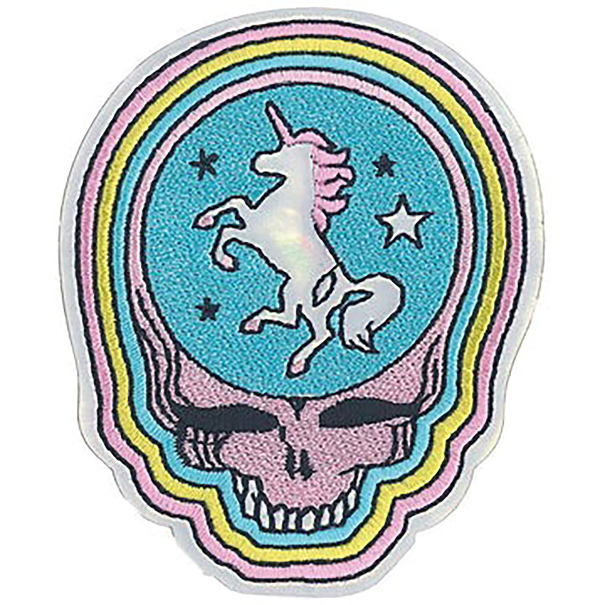 Grateful Dead Iridescent Unicorn SYF Embroidered Patch Front
