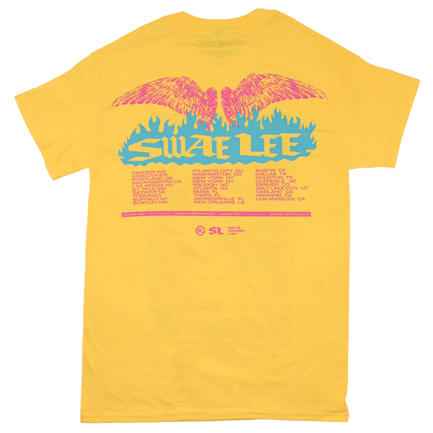 Swae Lee Pink Tour Tee T-shirt Back