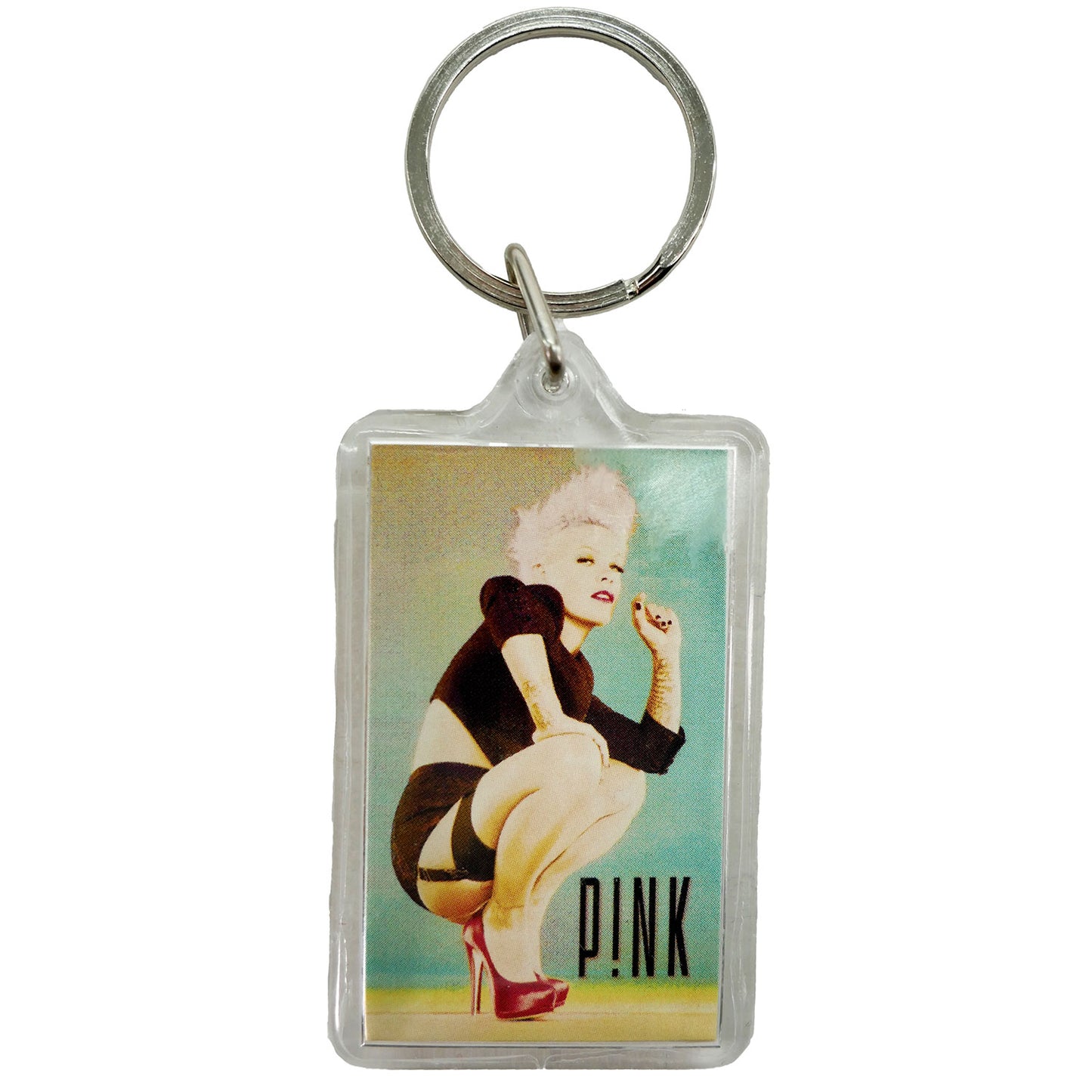 Pink The Truth About Love Plastic Key Chain Back