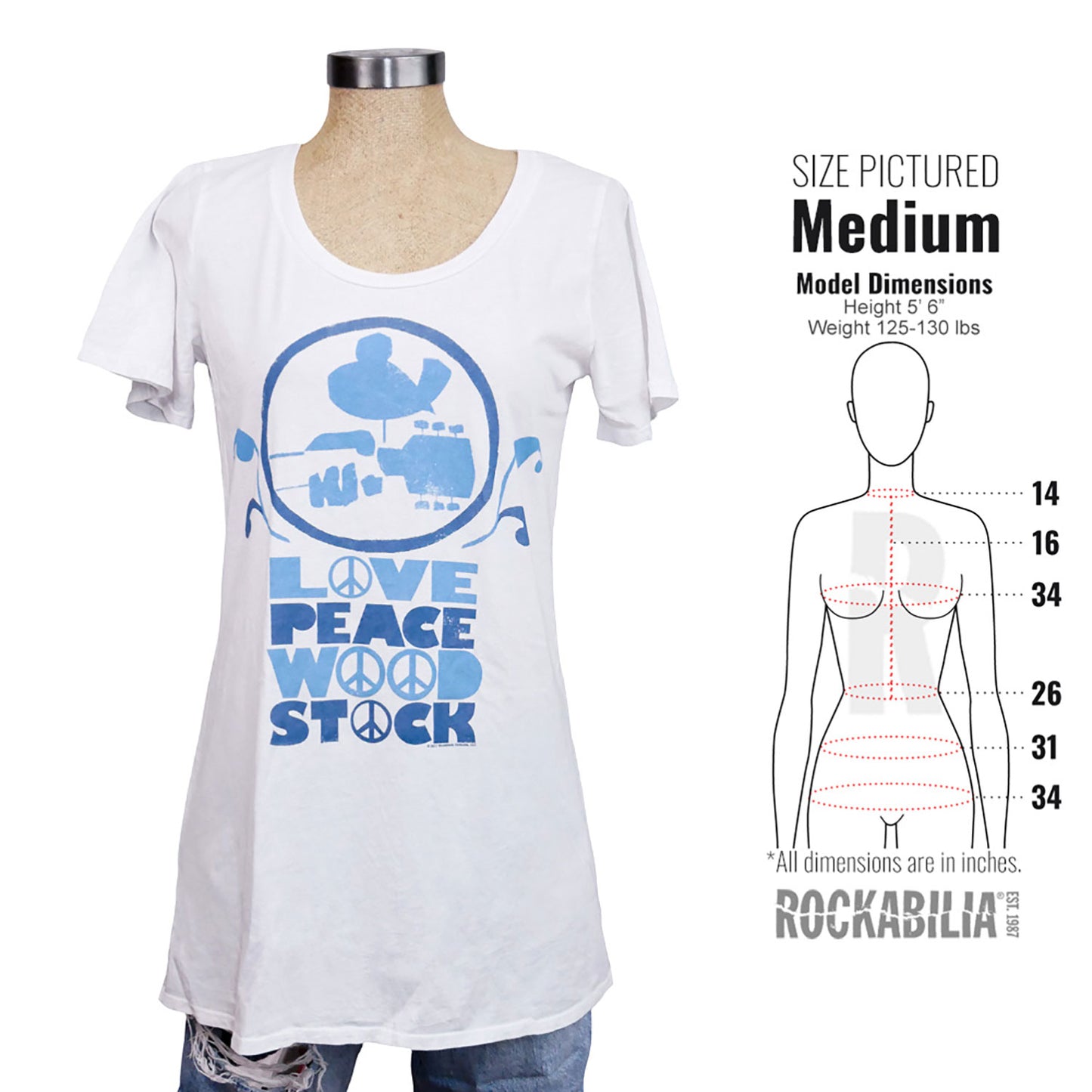 Love Peace Wood Stock Junior Top