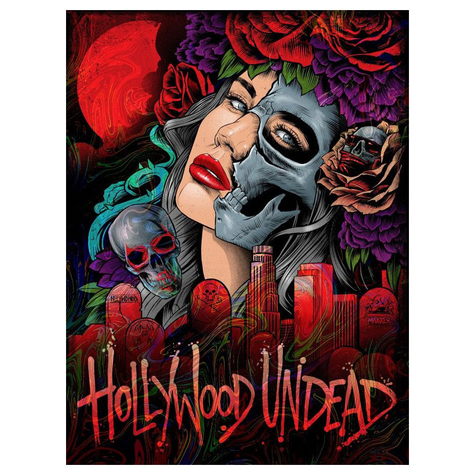 Hollywood Undead Day Of The Dead by Maxx242 (Rockabilia Exclusive) Limited Screenprint Front