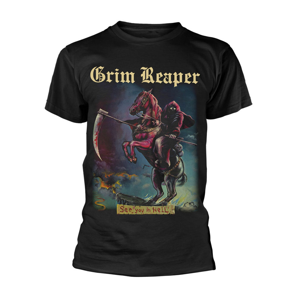 Grim Reaper See You In Hell T-shirt Front