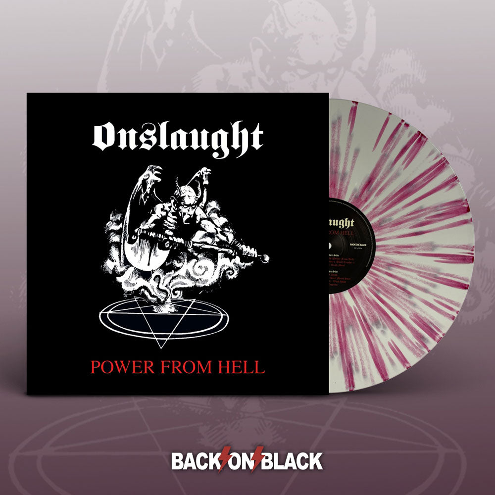 Onslaught Power From Hell (white W/ Red Splatter Vinyl) Vinyl LP Vinyl Front