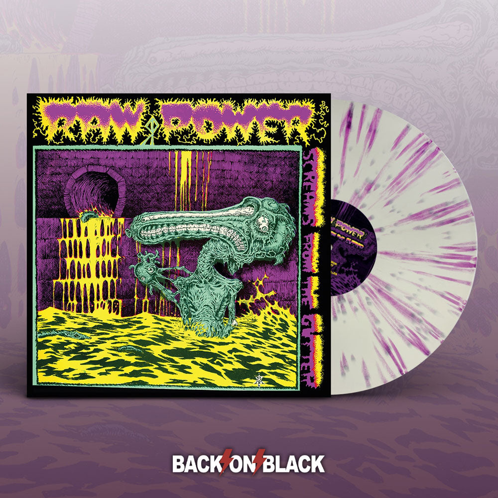 Raw Power Screams From The Gutter (white W/ Purple Splatter Vinyl) Vinyl LP Vinyl Front