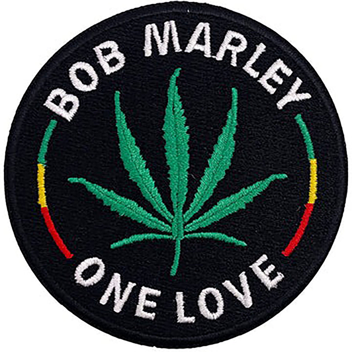 Bob Marley One Leaf Embroidered Patch Front
