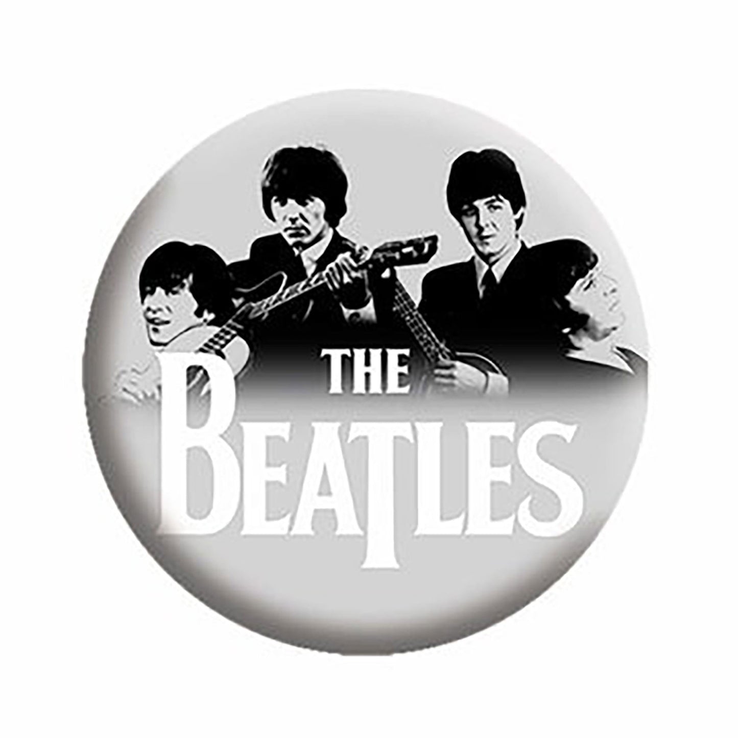 The Beatles Gradient Photo Button Front