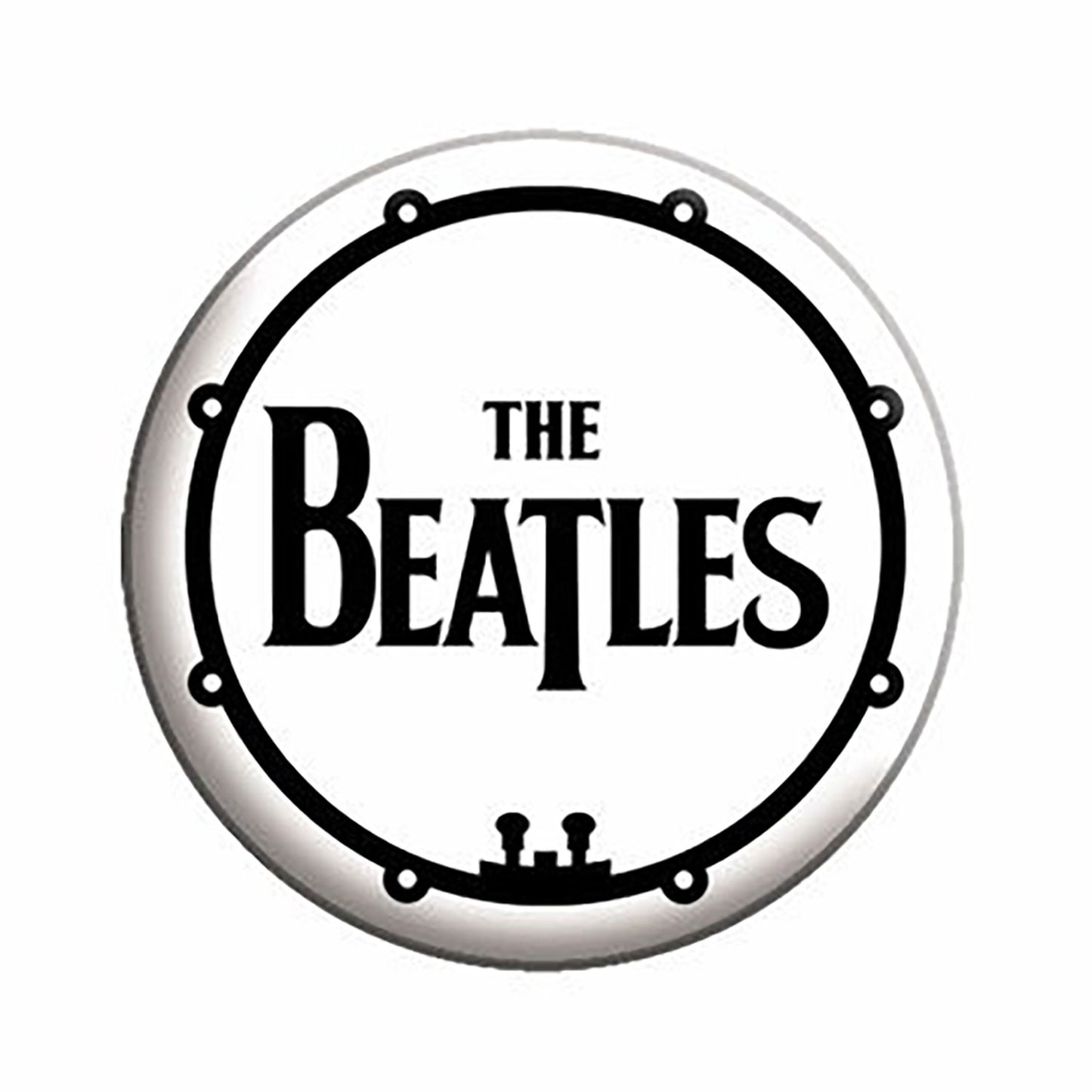 The Beatles Bass Drum Logo Button Front