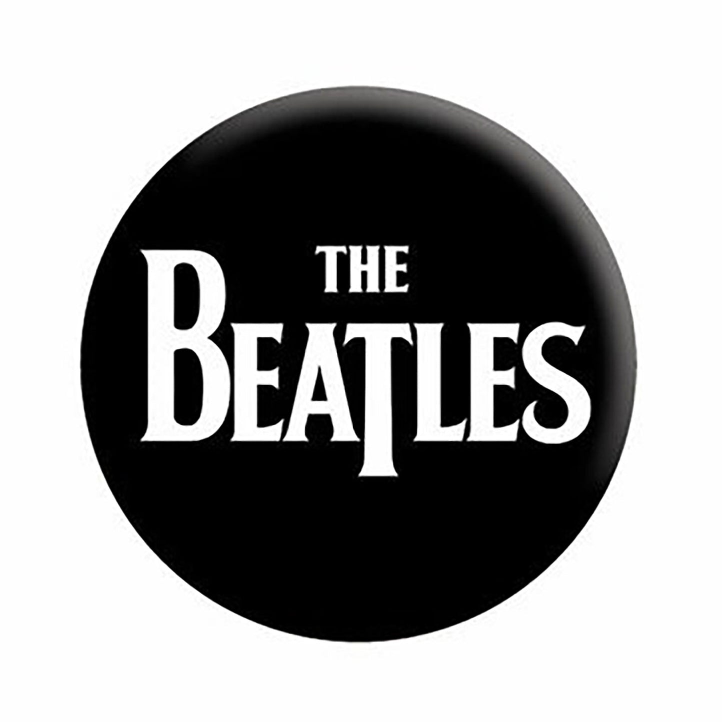 The Beatles Black Name Logo Button Front