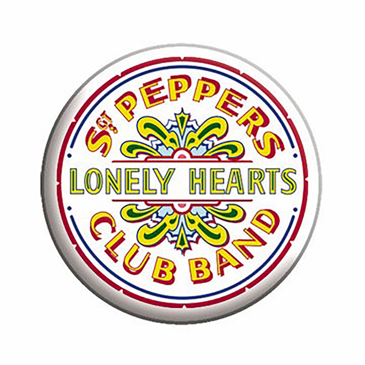 The Beatles Sgt. Pepper Logo Button Front